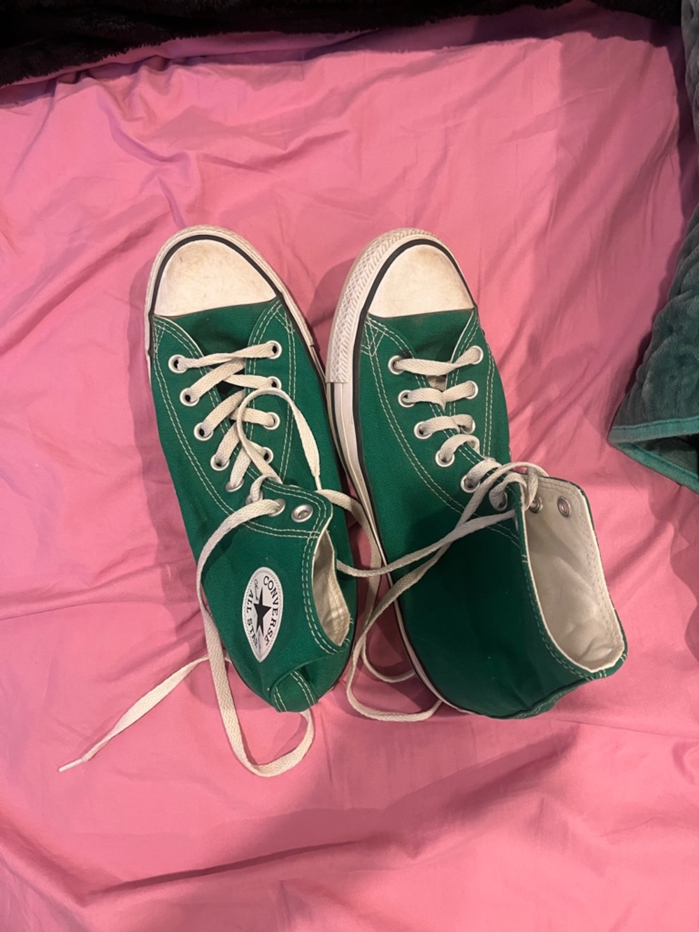 Converse Women’s Green High Top Sneakers with White Accents